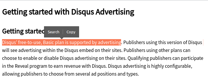 Disqus adverts agreement