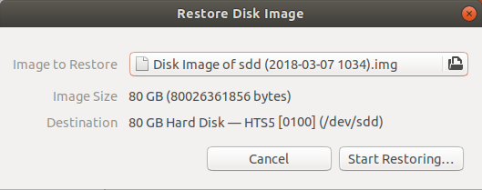 Restore disk image