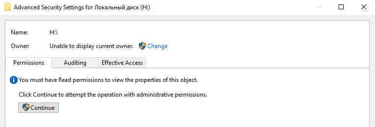 Partition permissions