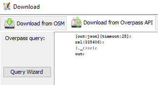 JOSM download query