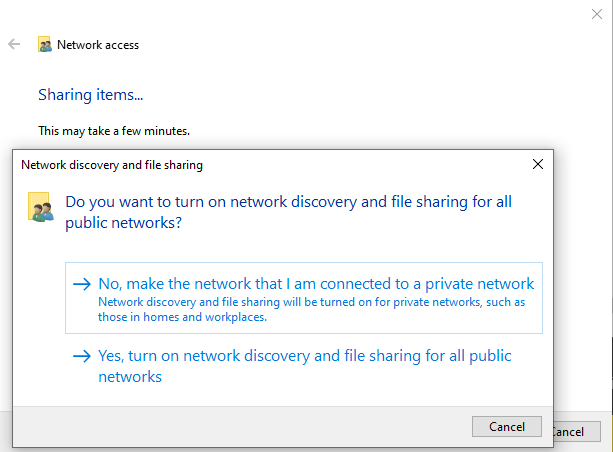 Windows Network Sharing