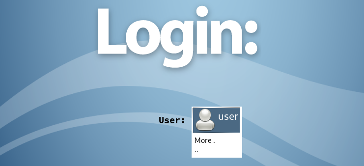 Login screen