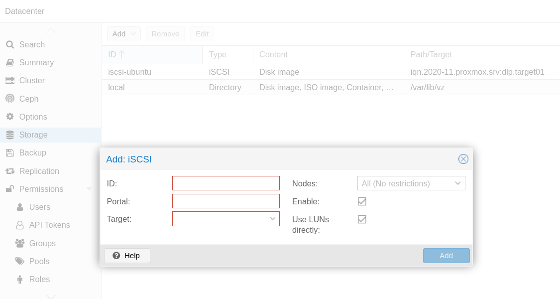 Cluster iSCSI storage