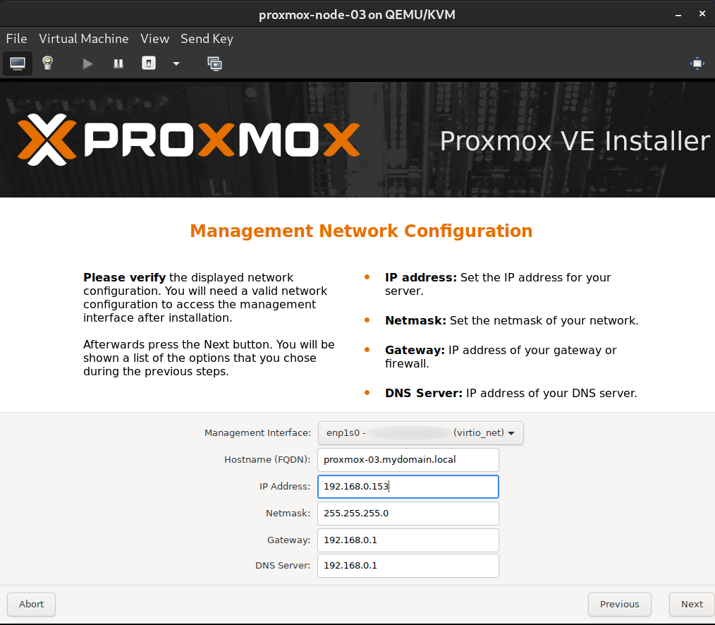 Proxmox IP address