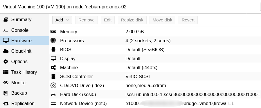 VM config